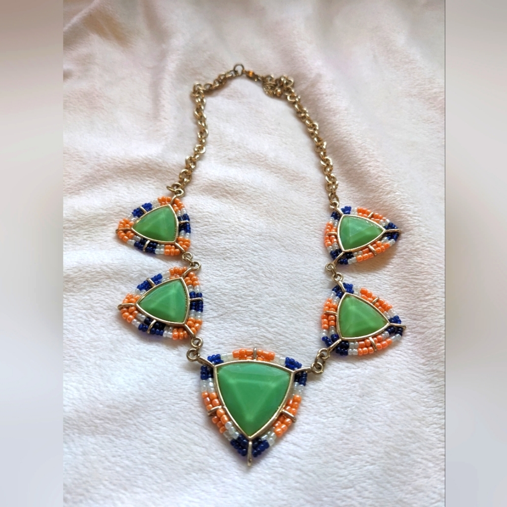 Minty Green Beaded Statement Necklace